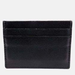 Pre Owned محفظة بطاقات بوتيغا فينيتا جلد أسود