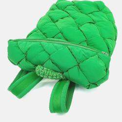 Pre Owned Bottega Veneta Green Fabric Cassette Backpack