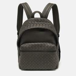 مملوكة مسبقًا Bottega Veneta Grey Intrecciato Leather Backpack