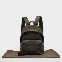 Pre Owned حقيبة ظهر بوتيغا فينيتا جلد انتريشياتو رمادية