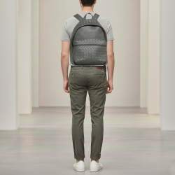 Pre Owned حقيبة ظهر بوتيغا فينيتا جلد انتريشياتو رمادية