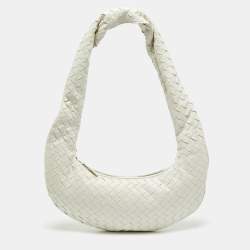 مملوكة مسبقًا Bottega Veneta Buddy Off White Intrecciation Leather Crossbody Bag
