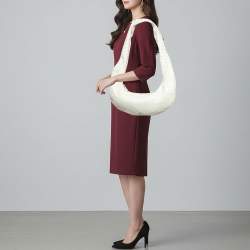 مملوكة مسبقًا Bottega Veneta Buddy Off White Intrecciation Leather Crossbody Bag