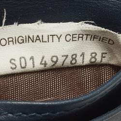 Pre Owned محفظة بوتيغا فينيتا ثنائية الطي جلد إنتريشياتو أسود/أزرق