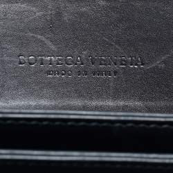Pre Owned حقيبة عمل بوتيغا فينيتا جلد إنتريشياتو سوداء بسحاب