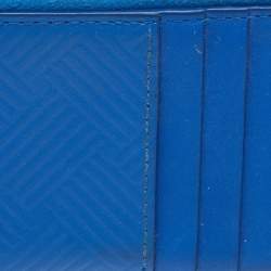 Pre Owned Bottega Veneta Blue Leather Zip Card Case