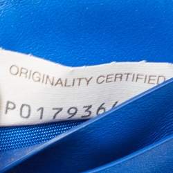 Pre Owned Bottega Veneta Blue Leather Zip Card Case