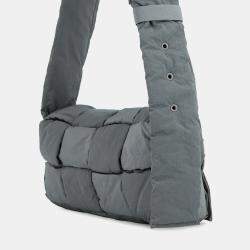 مملوكة مسبقًا Bottega Veneta Padded Tech Cassette Shoulder Bag Gray Nylon