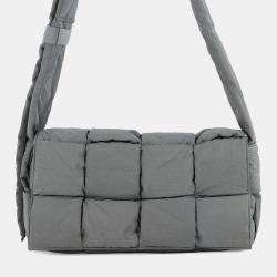 مملوكة مسبقًا Bottega Veneta Padded Tech Cassette Shoulder Bag Gray Nylon