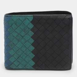 Pre Owned محفظة بوتيغا فينيتا طية مزدوجة جلد انتريشياتو متعددة الألوان