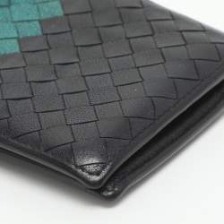 Pre Owned محفظة بوتيغا فينيتا طية مزدوجة جلد انتريشياتو متعددة الألوان