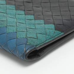 Pre Owned محفظة بوتيغا فينيتا طية مزدوجة جلد انتريشياتو متعددة الألوان