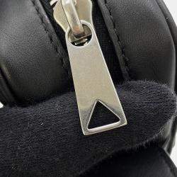 Pre Owned Bottega Veneta Intrecciato Cassette Cross Body Bag Black Calf Leather Size Mini