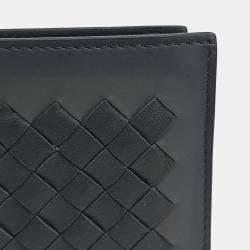 Pre Owned Bottega Veneta Leather Grey half wallet