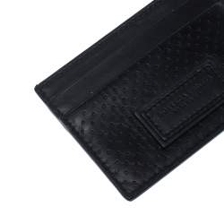 Pre Owned Bottega Veneta Black Perforated Leather Leggero Card Holder