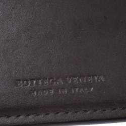 Pre Owned Bottega Veneta Dark Brown Leather and Alligator Bifold Wallet