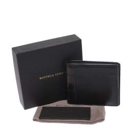 Pre Owned Bottega Veneta Dark Brown Leather and Alligator Bifold Wallet
