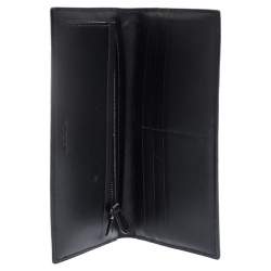 Pre Owned Bottega Veneta Black Intrecciato Leather Continental Wallet