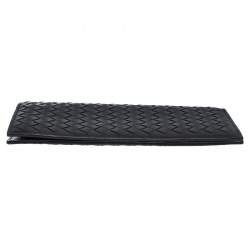 Pre Owned Bottega Veneta Black Intrecciato Leather Continental Wallet