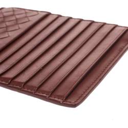 Pre Owned Bottega Veneta Rouille/Rust Intrecciato Leather Card Holder 8CC