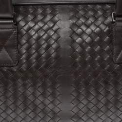 Bottega Veneta Dark Brown Intrecciato Leather VN Duffle Bag