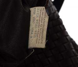 Pre Owned Bottega Veneta Dark Brown Intrecciato Leather Flap Messenger Bag