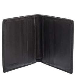 Pre Owned Bottega Veneta Dark Brown Intrecciato Leather Bifold Wallet 
