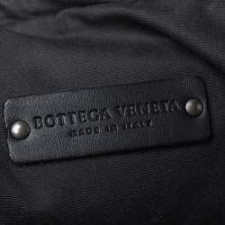 Pre Owned Bottega Veneta Black Intrecciato Leather Pocket Zip Messenger Bag