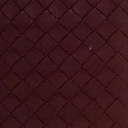 Pre Owned Bottega Veneta Maroon Intrecciato Leather Bifold Wallet