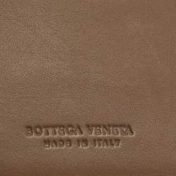 Pre Owned Bottega Veneta Beige Intrecciato Leather Bifold Wallet