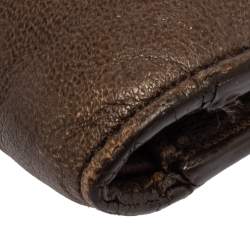 Pre Owned Bottega Veneta Brown Intrecciato Leather Bifold Wallet