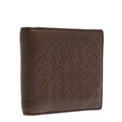 Pre Owned Bottega Veneta Brown Intrecciato Leather Bifold Wallet
