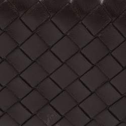 مملوكة مسبقًا Bottega Veneta Brown Intrecciato Leather Frame Coin Purse