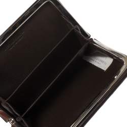 مملوكة مسبقًا Bottega Veneta Brown Intrecciato Leather Frame Coin Purse