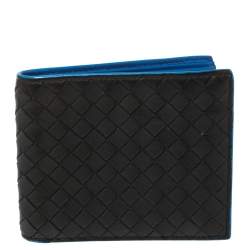 Pre Owned Bottega Veneta Black Intrecciato Leather Bifold Wallet