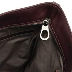 Pre Owned Bottega Veneta Burgundy Intrecciato Leather Messenger Bag