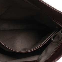 Pre Owned Bottega Veneta Burgundy Intrecciato Leather Messenger Bag