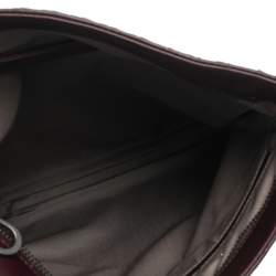 Pre Owned Bottega Veneta Burgundy Intrecciato Leather Messenger Bag
