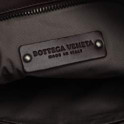 Pre Owned Bottega Veneta Burgundy Intrecciato Leather Messenger Bag