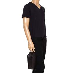Bottega Veneta Dark Brown Intrecciato Leather Toiletry Pouch