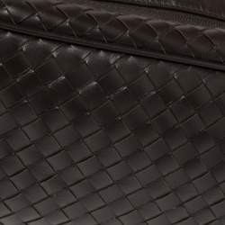 Bottega Veneta Dark Brown Intrecciato Leather Toiletry Pouch