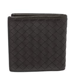 Pre Owned Bottega Veneta Brown Intrecciato Leather Card holder