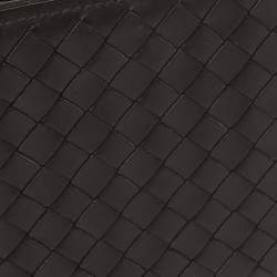 Pre Owned Bottega Veneta Brown Intrecciato Leather Card holder