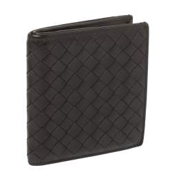 Pre Owned Bottega Veneta Brown Intrecciato Leather Card holder