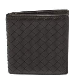 Pre Owned Bottega Veneta Brown Intrecciato Leather Card holder