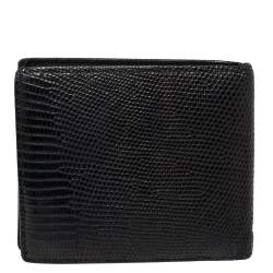 Bottega Veneta Midnight Blue Lizard Bifold Wallet