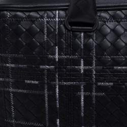 Bottega Veneta Black Intrecciato Leather Stitched Detail Briefcase