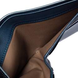 Pre Owned Bottega Veneta Black/Blue Intrecciato Leather Bifold Wallet