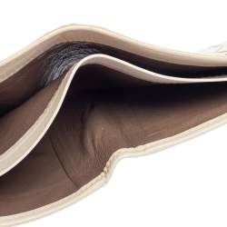 Pre Owned Bottega Veneta Off White Intrecciato Leather Bifold Wallet