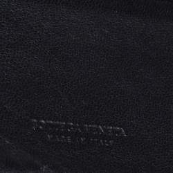 Pre Owned Bottega Veneta Maroon Intrecciato Leather Bifold Wallet